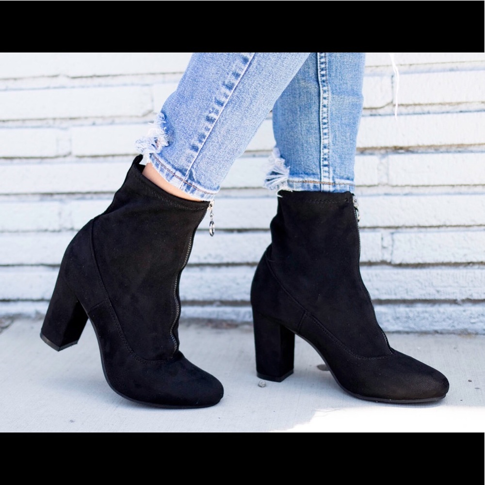 Black Zip Up Booties